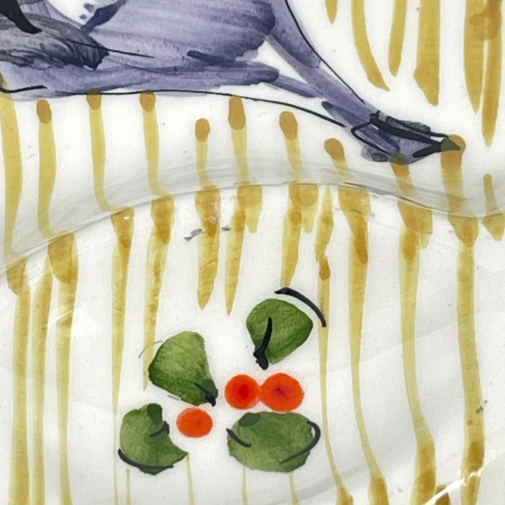 Vintage Hand Painted Italian Ceramic Fruit Wine Egg‎ Platter Made in Italy